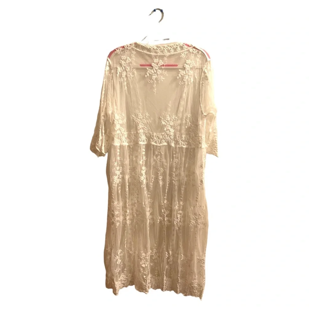White Lace Kimono NWOT one size fits most - Picture 4 of 5